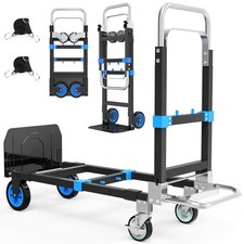 3-in-1 Heavy Duty Folding Hand Truck, 500LB Capacity Convertible Steel Dolly ...