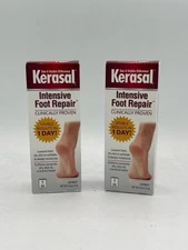 New 2 Pack Kerasal Intensive Foot Repair Ointment Softens Dry Skin 1 oz ea.