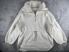 Varley Women's Parnel Half Zip Sherpa Fleece Pullover Womens Large Egret Ivory