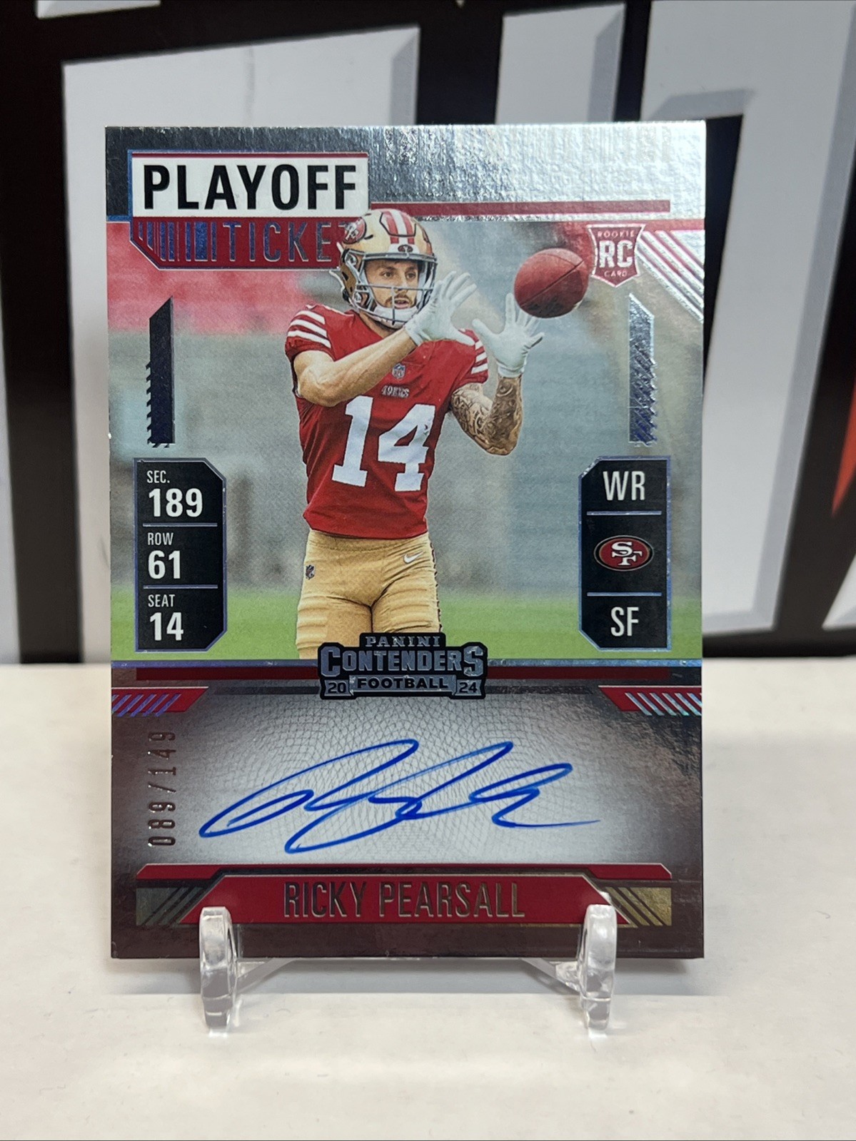 2024 Panini Contenders Ricky Pearsall Playoff Ticket  #109 RC On Card Auto  /149