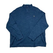 Polo Ralph Lauren Estate Rib 1/4 Zip Sweater Mens XL Gray Quarter Zip Pullover