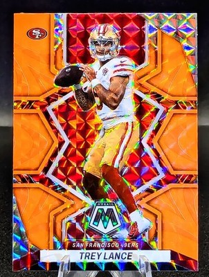 2022 Panini Mosaic #175 Trey Lance Orange Reactive Mosaic Prizm 49ers