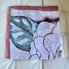 100 Polyester Silk Spring Square Scarf Light Pink/Light Green/Ivory 68 x 68 cm