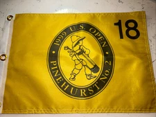 1999 US OPEN PINEHURST  USGA PGA TOUR PIN FLAG W GROMMETS FREE SHIP AUTOGRAPHS