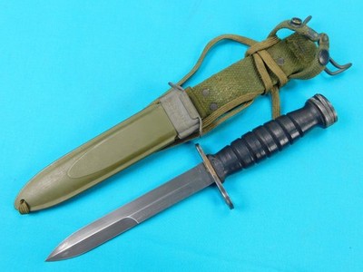 US WW2 Camillus Bayonet Fighting Knife & Scabbard