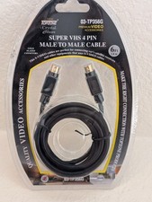 S-Video 4-Pin Male-to-Male 6ft Gold-Plated S-Video Cable for DVD VCR TV DVR