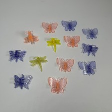 Vintage Hair Clips Butterfly Dragonfly Colorful Y2K LOT of 13 Accessories Kids