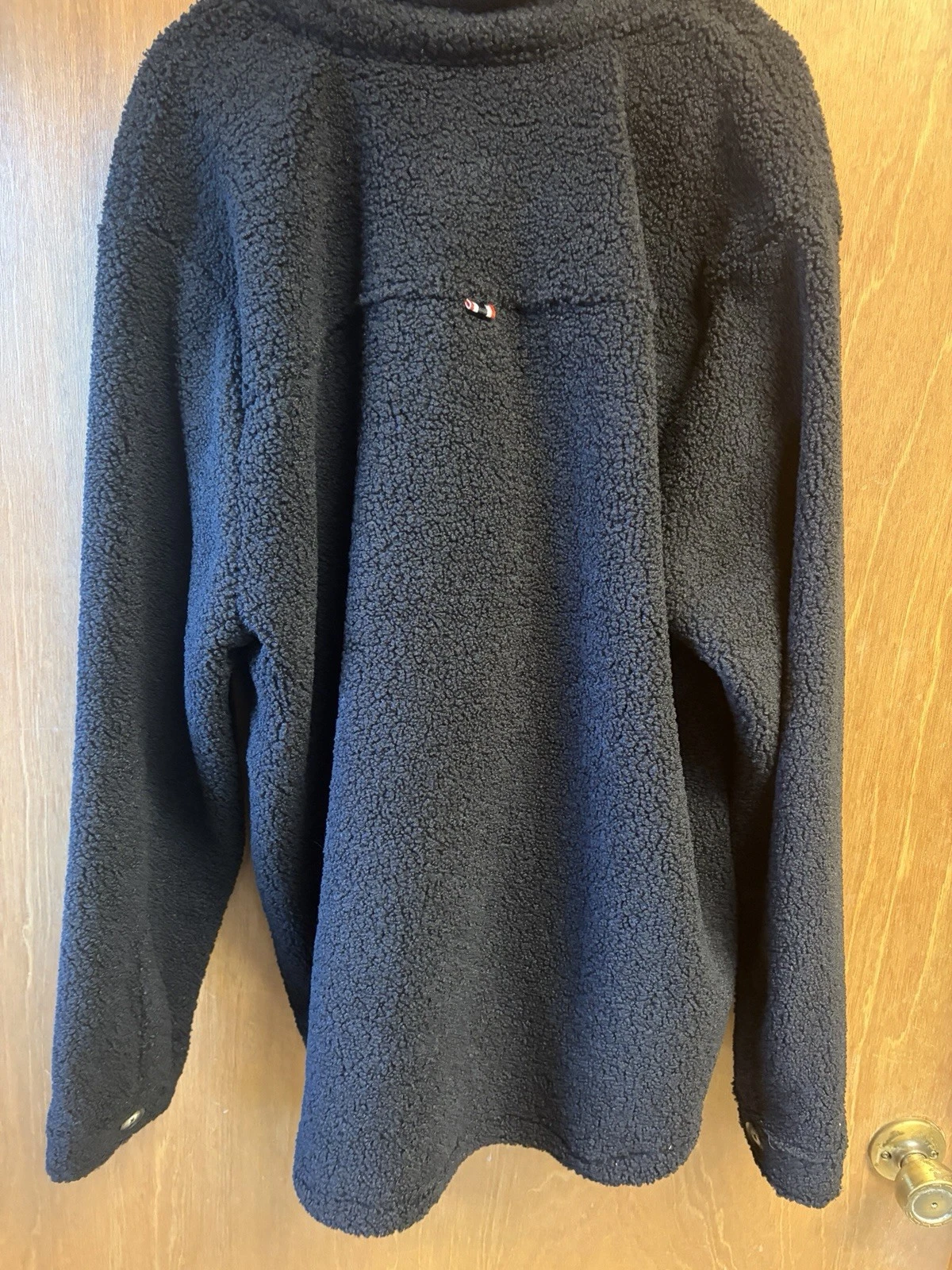 Hunter Sherpa Shirt Jacket Men's XL Black Fleece Button Front Pockets Shacket - product detail image 4