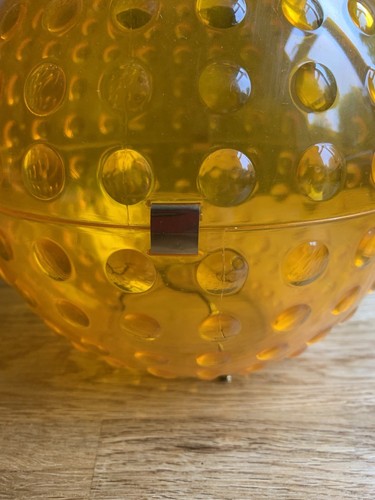 Vintage Orange Hard Plastic Sphere Lamp Light Shade Round Multi Bobble 60s/70s - Picture 12 of 16