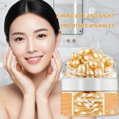 Fullerene Placenta Serum with Elastin Vitamin E Anti Aging Firming 50 Pcs