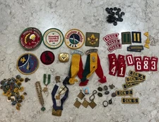 Vtg. 100+ 1960’s Cub Scout Webelo Pins Patches Buttons Medals Ring Slide Stamp