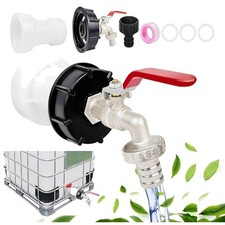 IBC Tank Zubeh&ouml;r Wasserhahn 3/4 Zoll Adapter Edelstahl Grobgewinde
