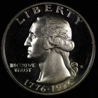 1976 S Washington Gem Proof 40 % Bicentennial Quarter. Lot # 9061-8-010