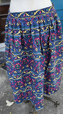 Bohemian Handmade Vintage 90s 100 Cotton Bold Pattern Skirt L