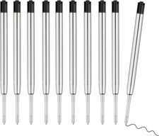 10 Pcs Replaceable Ballpoint Pen Refills, Black Ink Refill, 1mm Medium...