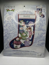 Counted Cross Stitch Kit Cozy Little Christmas Stocking Winter Snowman Sealed