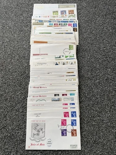 Job Lot of 48 UK GB First Day Covers & Covers FDC's 1971 - 1980 Lot #N97