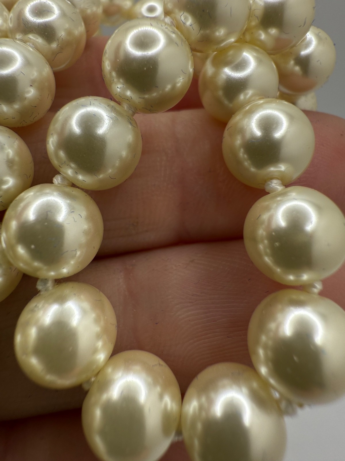 Vintage Camrose Kross JBK Kennedy Faux Pearl Blue Rhinestone Statement 20”