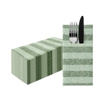 PAW Airlaid Besteckservietten stoffähnlich 25 Stk Hochzeit Taufe Kommunion Grün