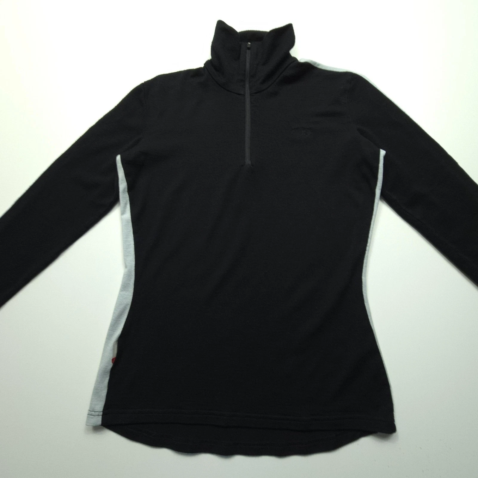 Icebreaker Womens Shirt Medium Black Bodyfit 260 Merino 1/4 Zip Base Layer Top M