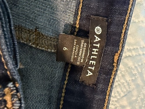 Athleta Sculptek Skinny Jean 30” Denim Dark Wash Navy Blue 360 Stretch Size 6 - Picture 7 of 8