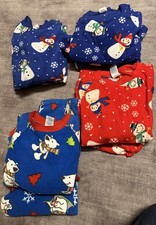 Children's Place Lot of 4 kids S M 5/6 7/8 Christmas matching Pajamas PJs Winter