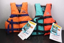 Fluid Aquatics U.S. Coast Guard Approved Orange Teal Youth Life Jacket 50-90lb