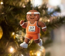 Custom Name Track Runner Gingerbread Ornament – Personalized Marathon Keepsake 2