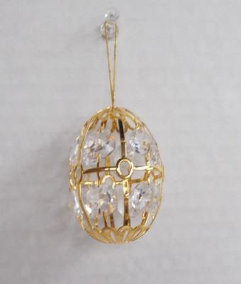 24K Plated Gold & Swarovski Crystals EGG ORNAMENT - Crystal Temptations