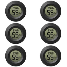 6-Pack Mini Hygrometer Thermometer Digital LCD Monitor Indoor/Outdoor Humidity M