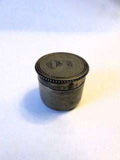 Old Antique Silver Plated Chatolic Holy Oil Container
