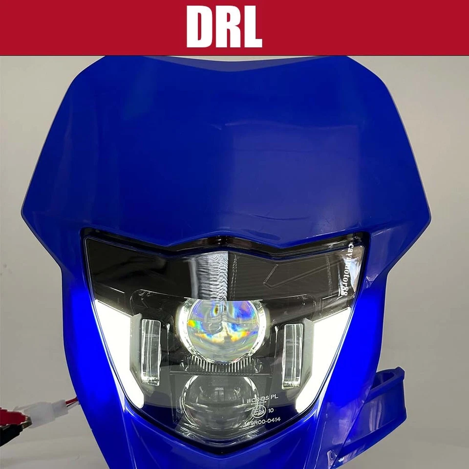Faro LED con carenado azul DRL haz alto/bajo para Yamaha YZ250F YZ250FX YZ450F Foto 4 de 4