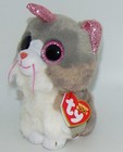 New! Ty Beanie Boos Asher Gray Cat with horn 6" size nwt's