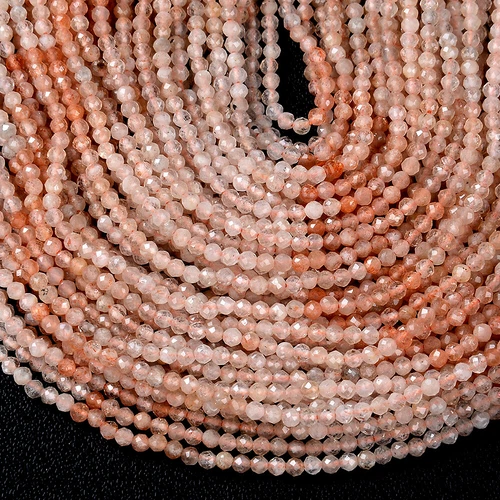 2MM Arusha Sunstone Gemstone AAA Micro Faceted Round 15 inch (80009338-P26) - Picture 2 of 3
