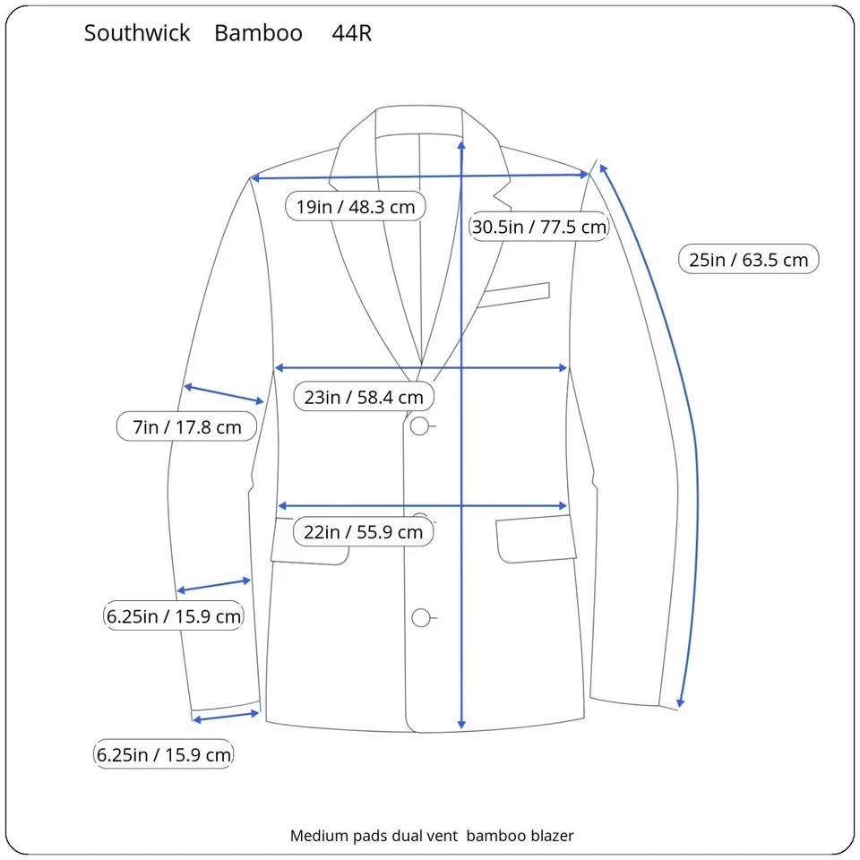 Nuevo Blazer Bambú 44R Por Southwick Verano Viscosa Doble Ventilación Cuadros Hecho en Estados Unidos Foto 2 de 4