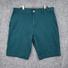 RVCA Shorts Mens 34 Green Weekend Stretch Chino Bermuda Flat Front Outdoor