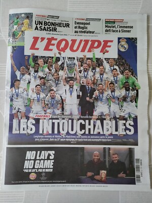 REAL MADRID ''LES INTOUCHABLES'' ZEITUNG L'EQUIPE 2. Juni 2024