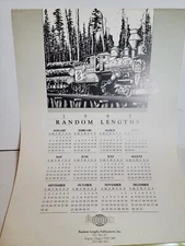 Vintage 1985 Calendar Poster Train Locomotive Random Lengths 1980s VTG