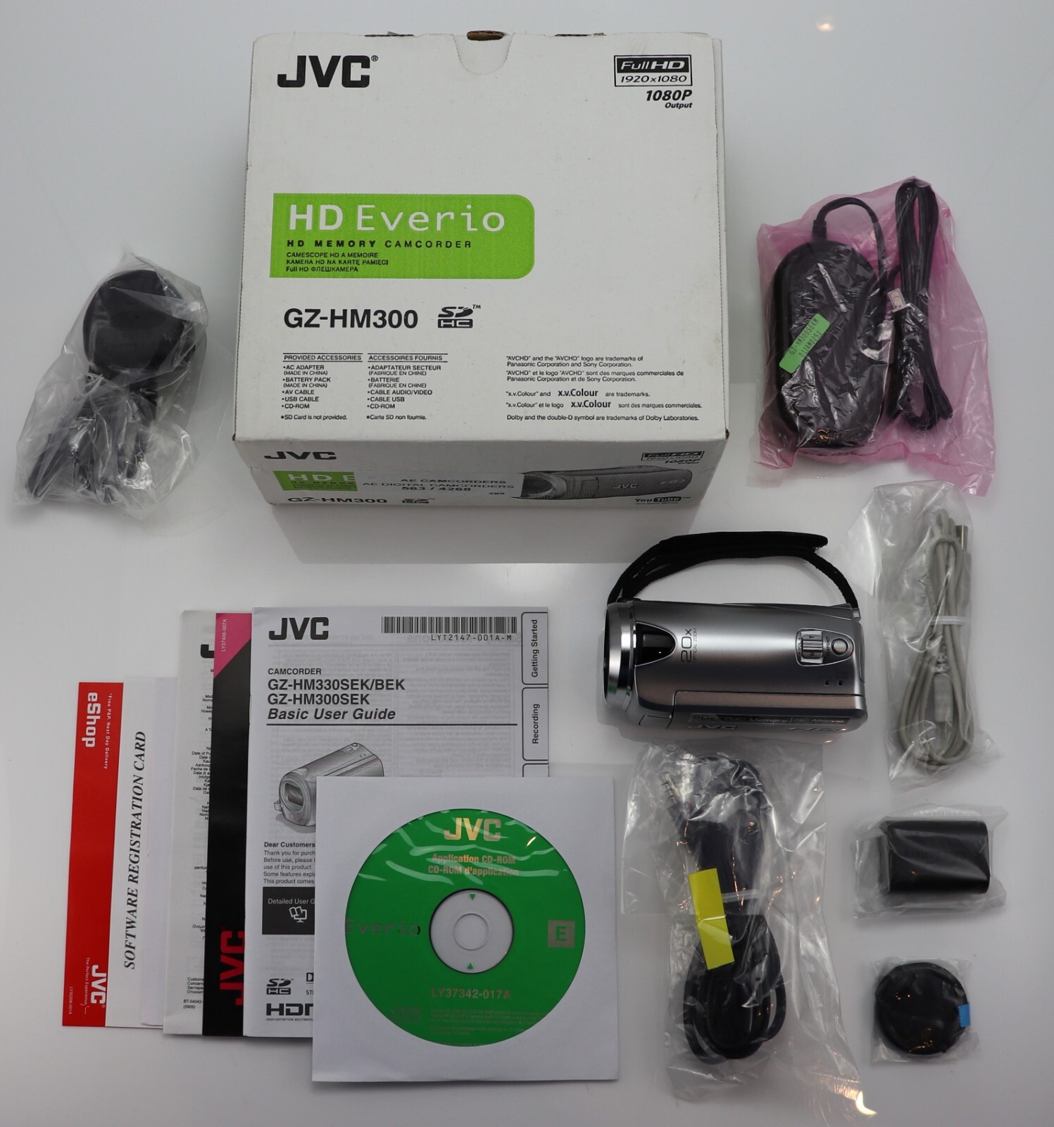 JVC EVERIO GZHM300 CAMCORDER BOXED SDHC HD DIGITAL HIGH DEFINITION
