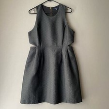 Madewell Cutout Waist Fit & Flare Little Black Dress Sleeveless Mini 12 Black