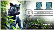 AO-4141, 2007, Florida Panther, Coil Stamp, Add-on Cachet, FDC, SC 4141,