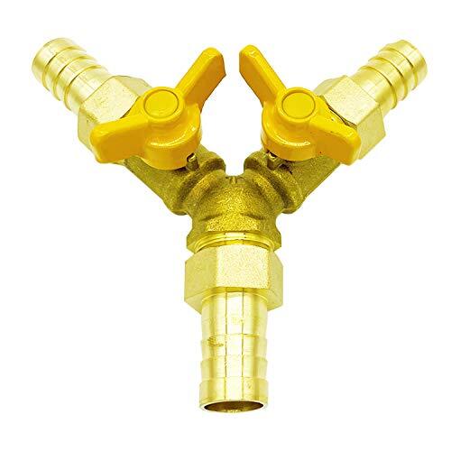 Valvola A Sfera In Ottone Forgiato HZFJ Con Raccordo A Tubo Dritto 5/16" - 2 Pezzi, Senza Controllo, Per Impianti Idraulici - 3