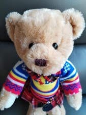Large Super cute cuddly Lidl Bear. 40cm Tartan Kilt With Dickie Bow.
