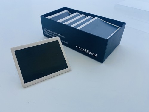 Mini Ceramic Chalkboard Stands Crate&Barrel Set of 6 NIB charcuterie Table Numbr - Picture 2 of 11