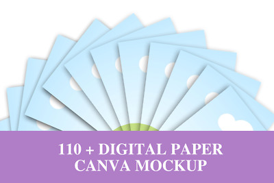 110 + Digital paper canva mockup