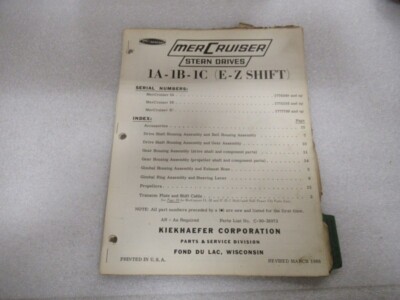 PM229 1966 MerCruiser Stern Drives 1A-1B-1C (E-Z Shift) Parts