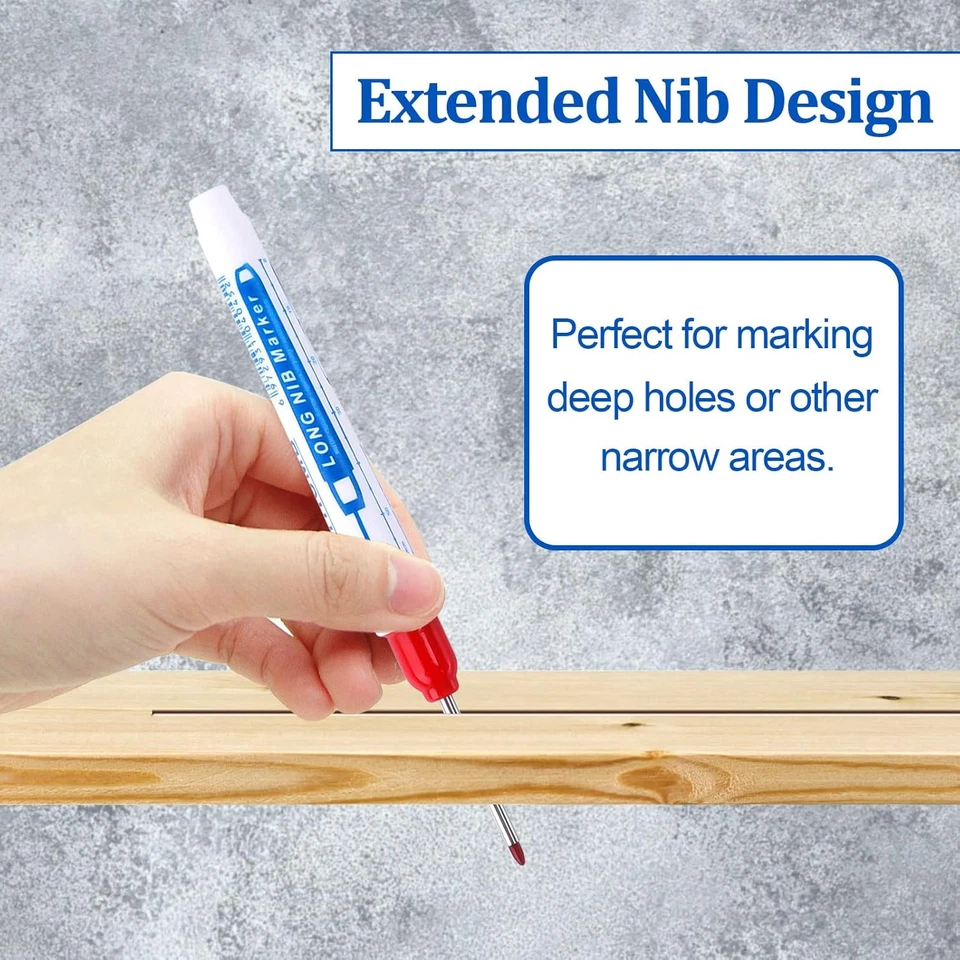 4er Set Tieflochmarker - Extralange Spitze für Holz, Metall & mehr - Bild 3 von 4