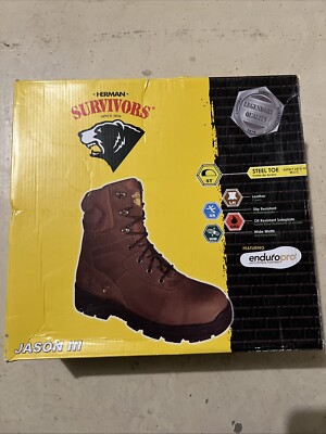 Brand New Herman Survivors Jason III Men’s Size 1/2 Steel Toe Brown 