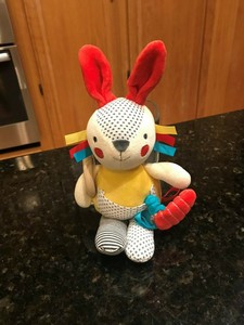 petit collage organic bunny activity toy