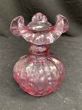 Vintage Fenton Twilight Lilac Optic Vase w/ Ruffled Top